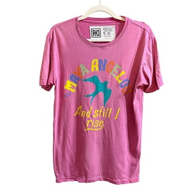 Roots of Fight Dr Maya Angelou Pink Graphic T-Shirt And Still I Rise Small