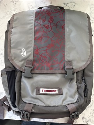 TIMBUK2  Commuter Swig Cycling Backpack, Grey Red Techwear Travel Laptop Bag