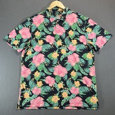 CHUBBIES Golf Polo Shirt Men's Medium Floral Performance Stretch Short Sleeve