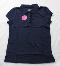 The Children's Place Girl's Uniform Ruffle Pique Polo CN6 Tidal Medium NWT