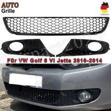 Stoßstange Unten Mitte Gitter für VW Golf 6 5K 10-13 Glanz Schwarz Kühlergrill 