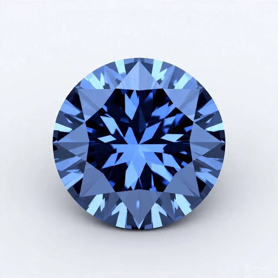 CERTIFIED 1.15 Ct Natural Blue Diamond D Grade ROUND CUT LOOSE VVS1/6.5mm - Image 2 of 4