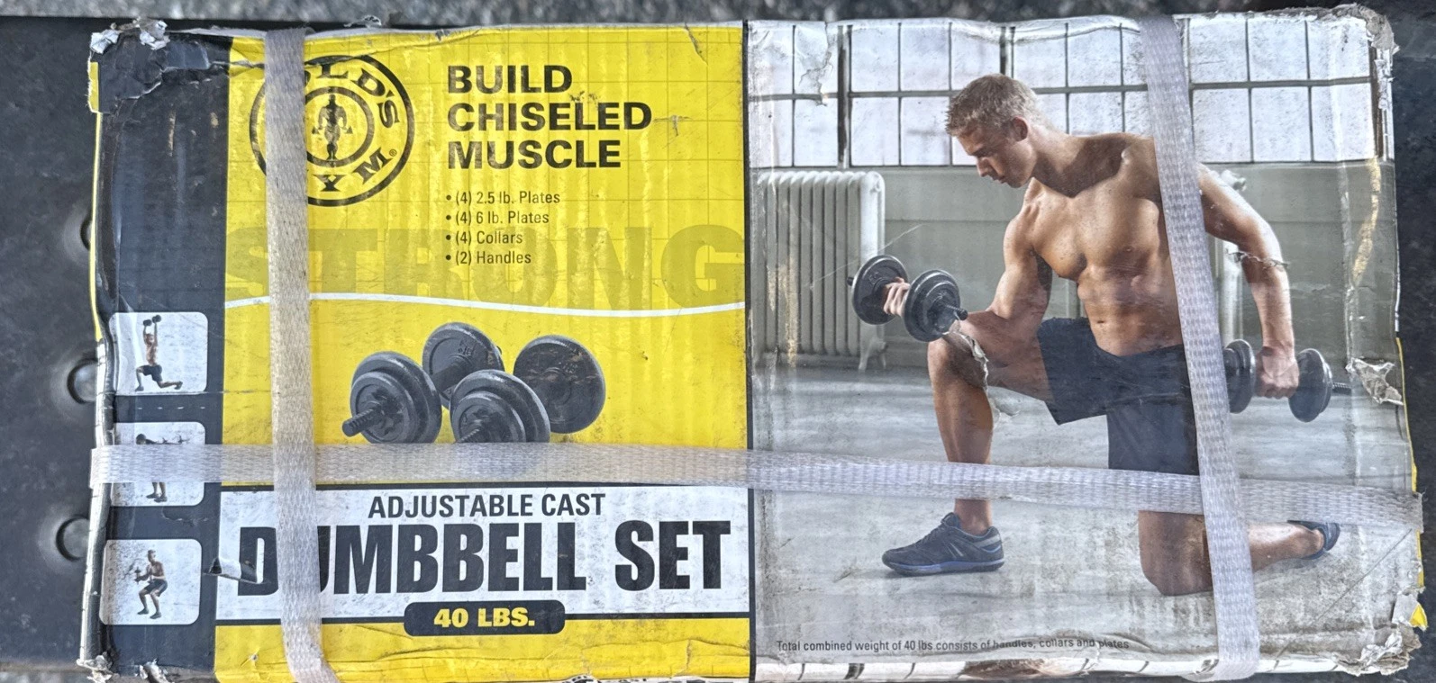 Gold's Gym Cast Plates Adjustable Dumbbell Set 40lbs *New in box * gym weights