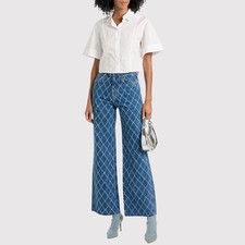 VERONICA BEARD Womens Top White Claire Cropped Poplin Button Up Shirt Size 6