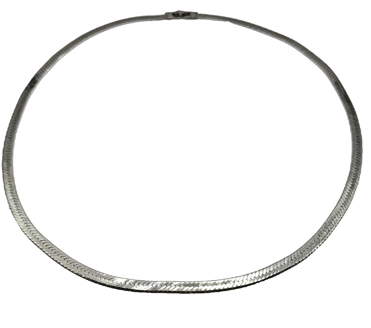 Solid Sterling Silver Thick Herringbone 6mm Neckl… - image 4