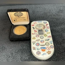 Florida Marlins Watch Vintage  Sun Time 1997 Rare & 24KT GP Championship Coin