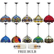 Lampade a sospensione stile Tiffany arte artigianale paralume decorazione luce