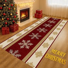 Christmas Rug,Christmas Gift,Snowflakes Runner,Christmas Decor,Xmas Area Rug