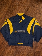 Vintage Starter University of Michigan Men's XL Hooded Pullover Jacket 1/2 Zip