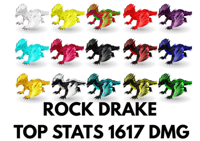 #ad Rock Drake 1617 DMG TOP STATS Clone Ark Survival Ascended Official PVE $3.98