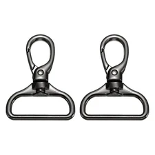 Swivel Clasps, (1-1/4 Inch, Black) (2 Pcs), Metal Swivel Snap Hook for Keychain