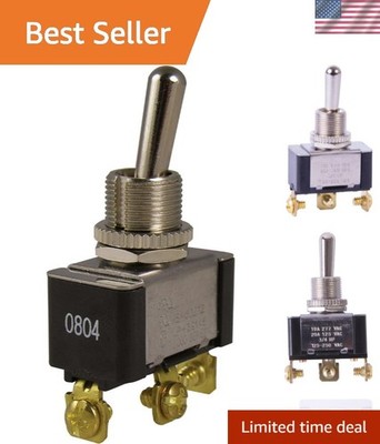 Heavy Duty Electrical Toggle Switch, SPDT, ON-OFF-ON, 20 A/125V AC, Screw Ter...