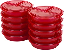 Meal Prep Containers Set Microwave & Dishwasher, Safe round Food Organizers, Red