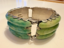 Vintage Mexico Silver Jade? Bracelet