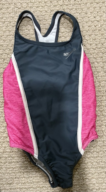 Speedo Swimsuite Kids, Size 5 Grey/Pink