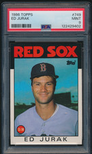 1986 Topps Ed Jurak #749 Boston Red Sox PSA 9 MINT DEAD CENTERED