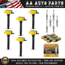 6 Heavy Duty Ignition Coil & 6 NGK Platinum Spark Plug for Chrysler Dodge Jeep