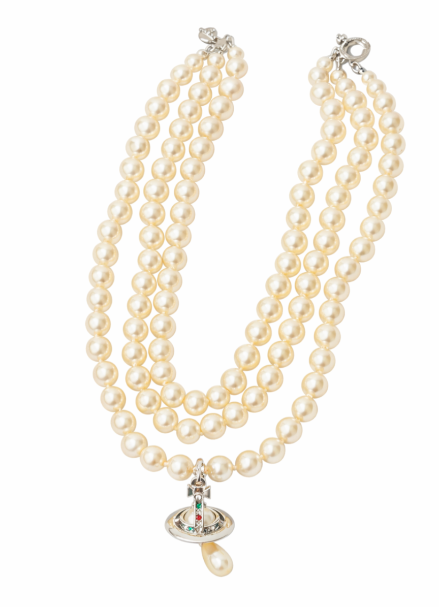 Vivienne Westwood Nana Row Silver Tone Pearl Drop Choker New | eBay