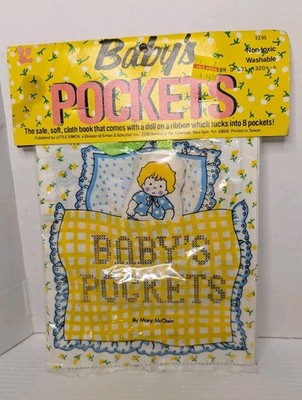 Baby Pockets cloth fabric Baby Child's Book Vintage 1980 Little Simon New Sealed