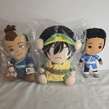 Avatar the last Airbender Katara, Toph, Sokka Plush Lot Yootooz, QPals, Kidrobot