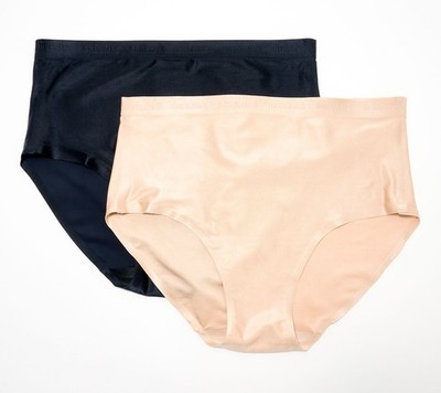Breezies Set of 2 Invisible Comfort Full Brief Panties Basic Pack M New