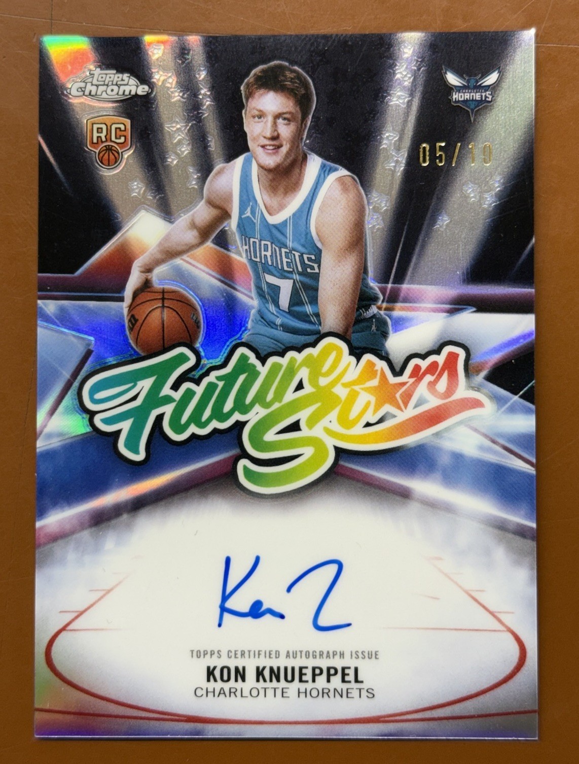 2025-26 Topps Chrome #FS-KK Kon Knueppel Future Stars Auto Black Refractor /10