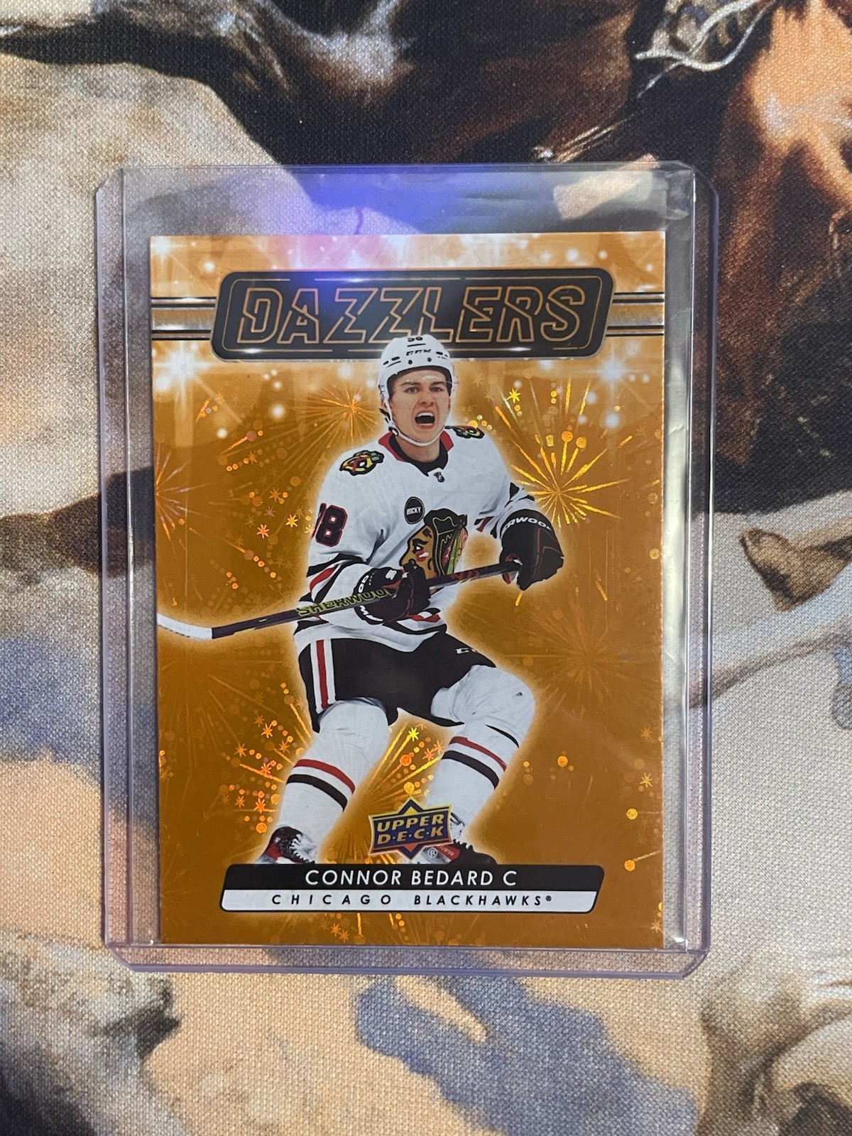 2023-24 Upper Deck Series 2 Orange Dazzlers Connor Bedard Rookie Card