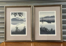 Lovely Pair of Framed Screen Prints, Moonrise I & Moonrise II, by Sally Richmond