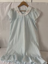 NWT Carole U.S.A Cotton Blend Summer Blue Romantic Prairie Nightgown Size-L