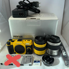 Pentax Q7 12.4MP Mirrorless Digital Camera Yellow with 02  06 Lens W/Box