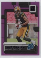 2022 Panini Clearly Donruss Rated Rookie Purple 35/175 Christian Watson #69 1ek2