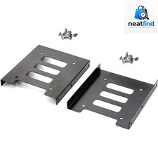 2 Pack 2.5" to 3.5" SSD HDD Hard Disk Drive Bays Holder Metal Mounting Bracke...