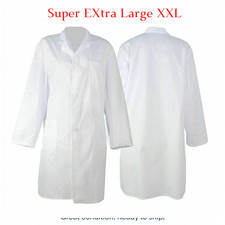 WHITE CLASSIC STANDARD  LAB COAT HYGIENE WAREHOUSE LABORATORY DOCTORS MEDICAL UK