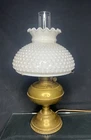 Vintage Brass Rayo Electrified Oil Lamp-Glass Chimney & White Milk Glass Shade