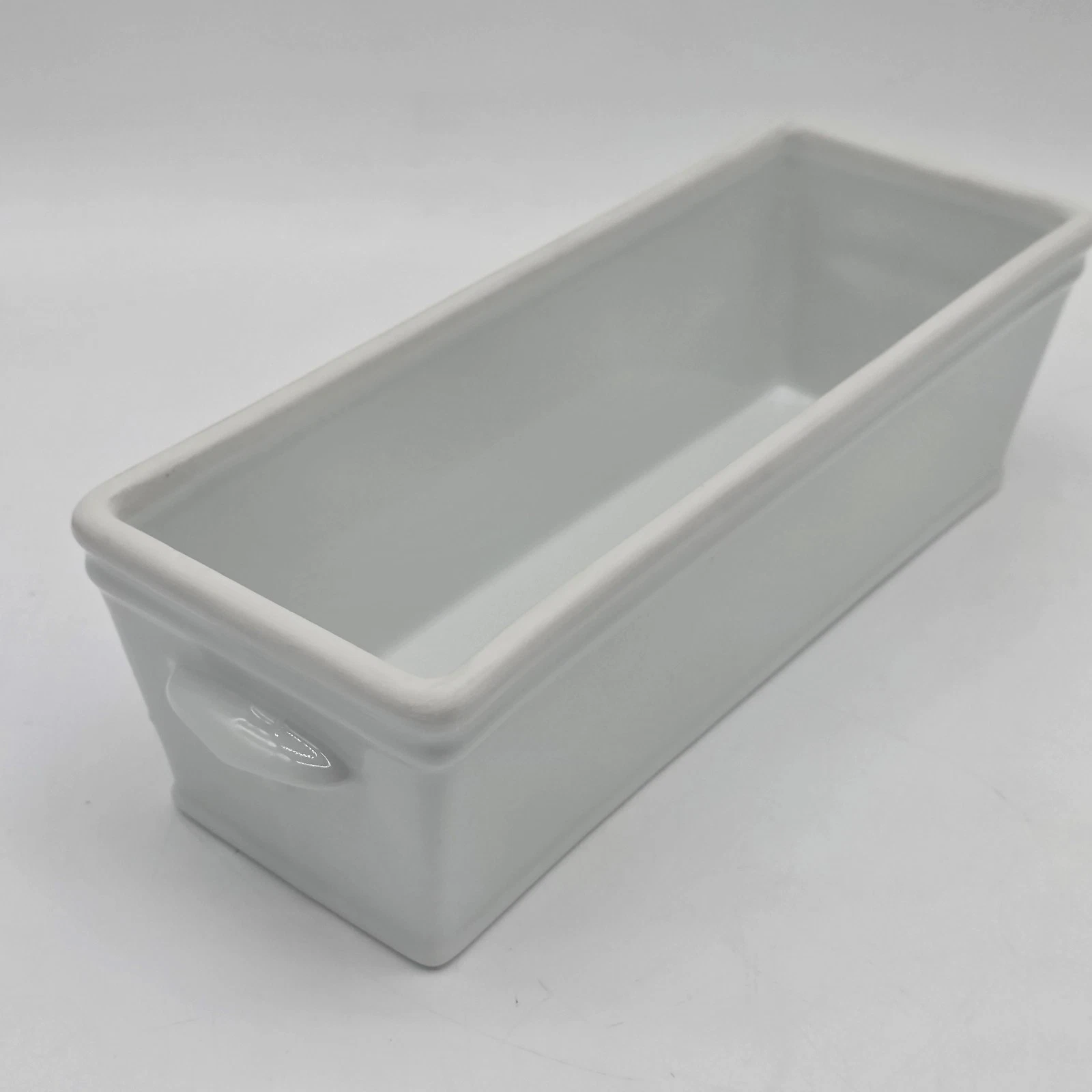 Apilco France Classic Whiteware Porcelain Loaf Pan Terrine Mold 10” Vintage