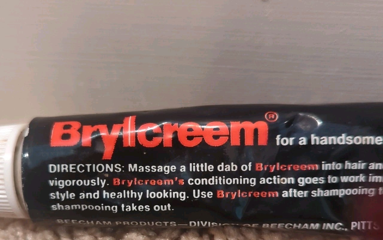 Vintage Brylcreem Tube Hair Grooming for Men Made in USA 3/4 Full
