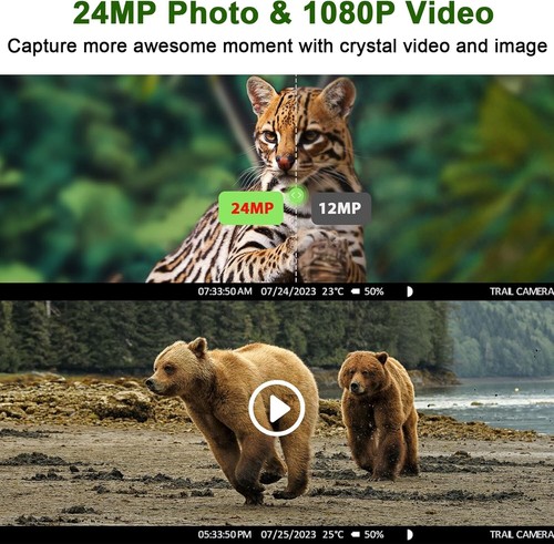 Campark 24MP 4G LTE Wireless Cellular Trail Camera APP Wildlife Game Cam Outdoor - Picture 8 of 15