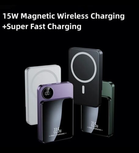 Caricabatteria wireless veloce Macsafe power bank magnetico 30000 mAh per iPhone Android - Foto 2 di 18
