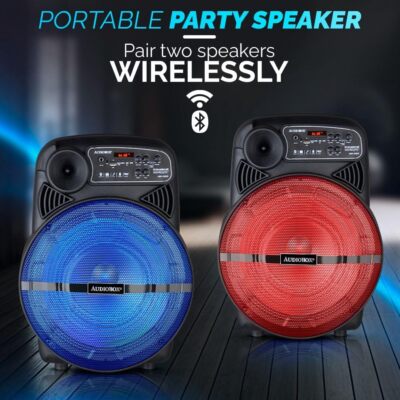 ION Portable Bluetooth PA Speaker 15-In. 500-Watt-Max with PA System, Lights, Microphone & Stand, Black