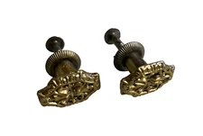 Vintage Antique Mid Century Small Tiny Brass Pull Knob Knobs Handle Handles