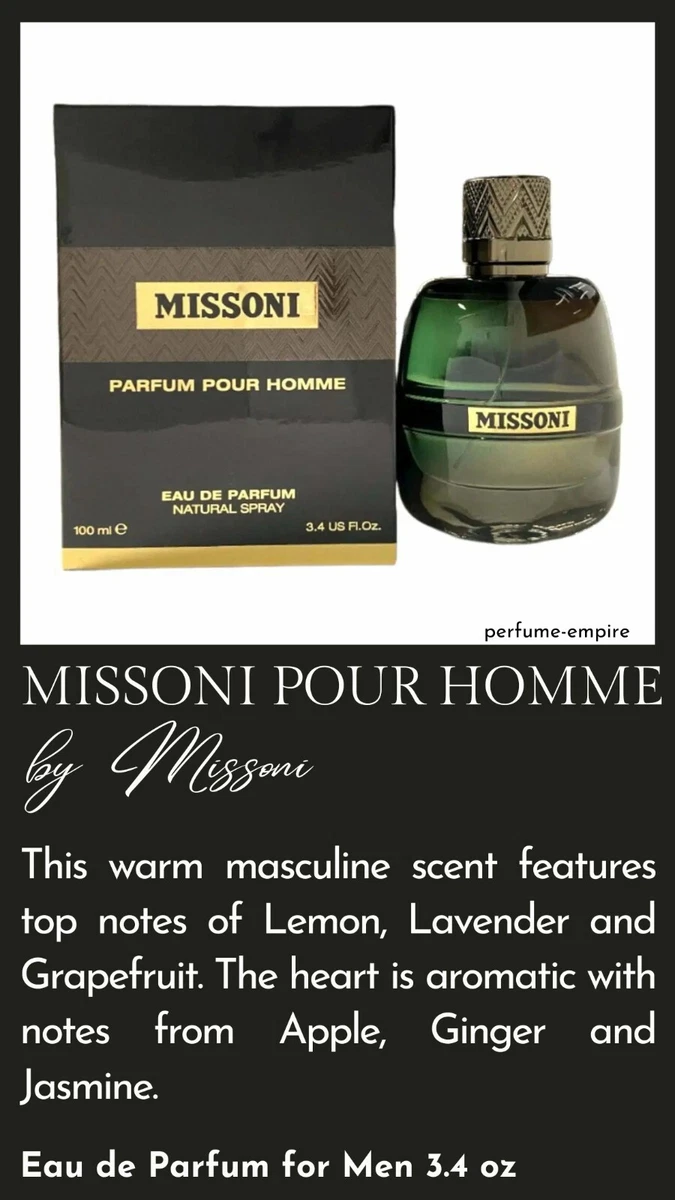 Missoni Pour Homme by Missoni cologne for men EDP 3.3 / 3.4 oz New 