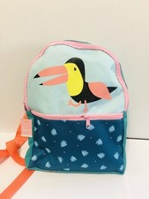 Kids Toddlers Babies Backpack Zipper Pouch Green Orange Bird Design