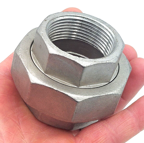 1-1/4" 150 Stainless Steel 304 Hex Union Threaded (NPT) Pipe Fitting FxF NEW - Picture 7 of 7