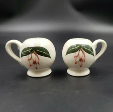 Vintage Santa Anita Salt & Pepper Shaker Set Shell Ginger Flowers of Hawaii 1949