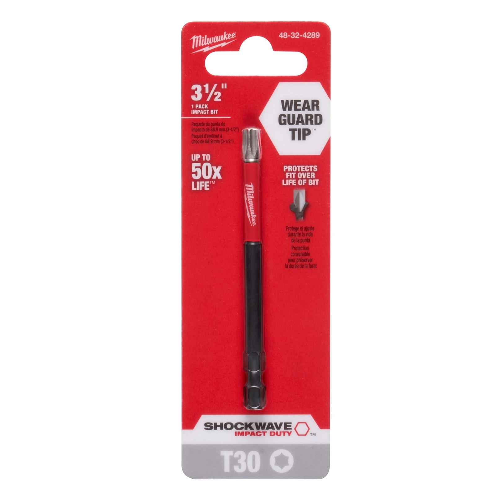Milwaukee 48-32-4289 SHOCKWAVE Impact Duty 3-1/2" T30 TORX Bit