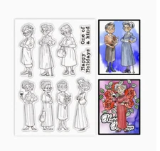 funny Lady clear stamps card NEW Free Shipping