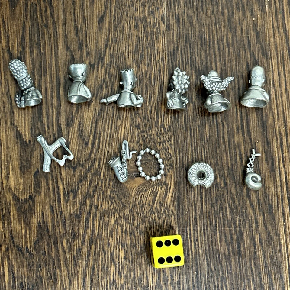 LOT of 11 - Simpsons Clue Game Piece Pewter Mover Parker Hasbron PLS READ - Image 2 of 2