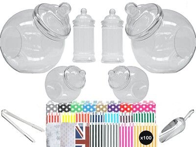 Plastique Pots à Bonbons,1 Tong,1 Décolleté,100 Sacs Bonbon Buffet  Mariage