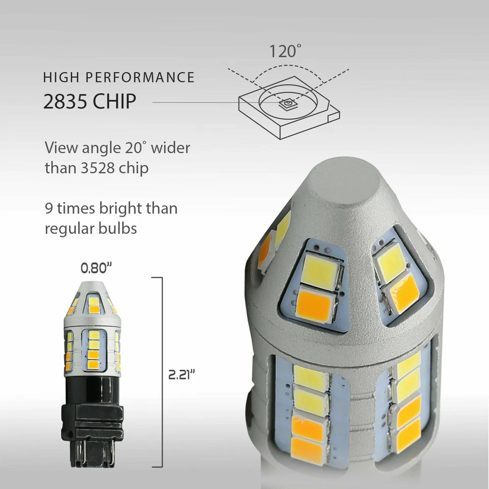 Bombilla LED de señal de giro ámbar blanco retroceso 3157 tipo 1 de alta potencia Foto 2 de 4