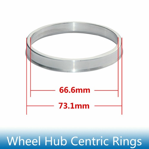 (Set of 4) 73.10mm 66.56mm (66.6) Aluminum Hub Centric Rings For